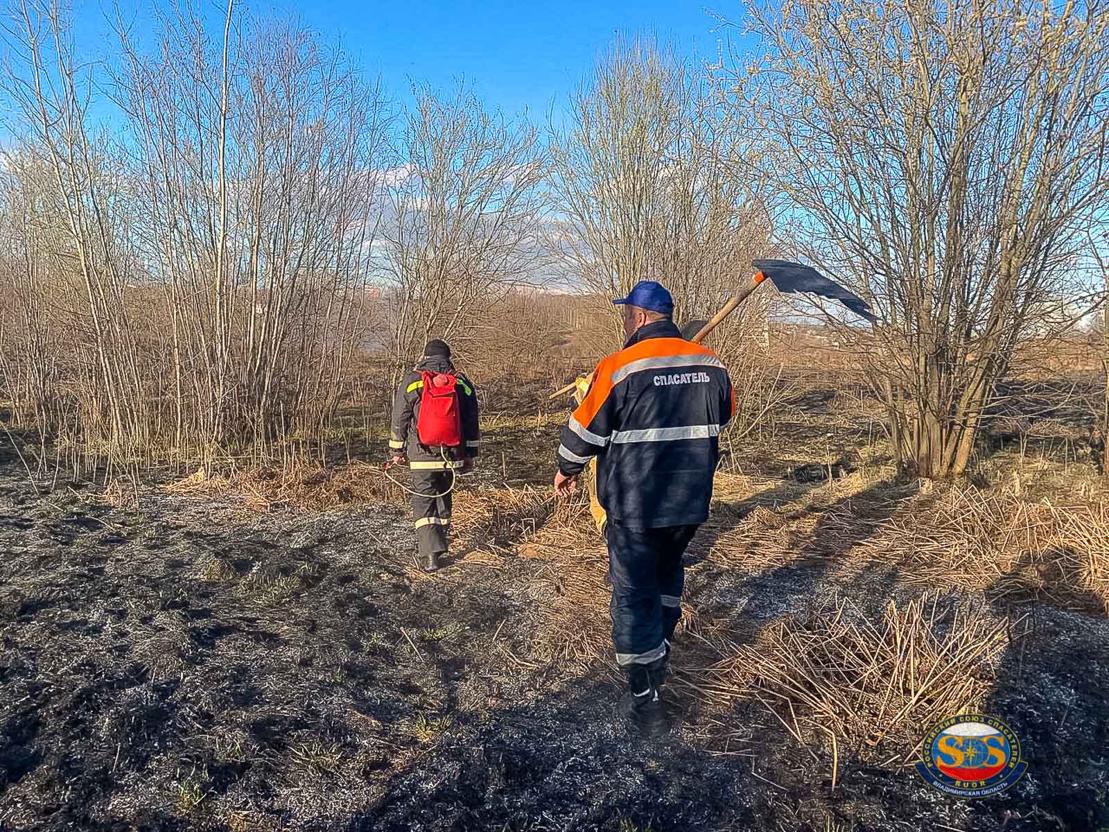 В поселке Боголюбово Владимирской области потушен ландшафтный пожар -  Российский союз спасателей